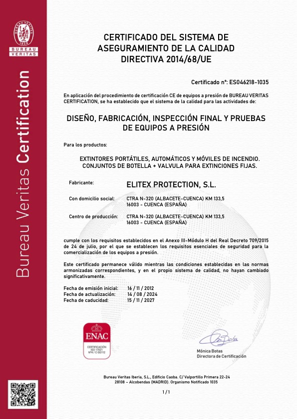 Extintores Elitex - Certificado CE