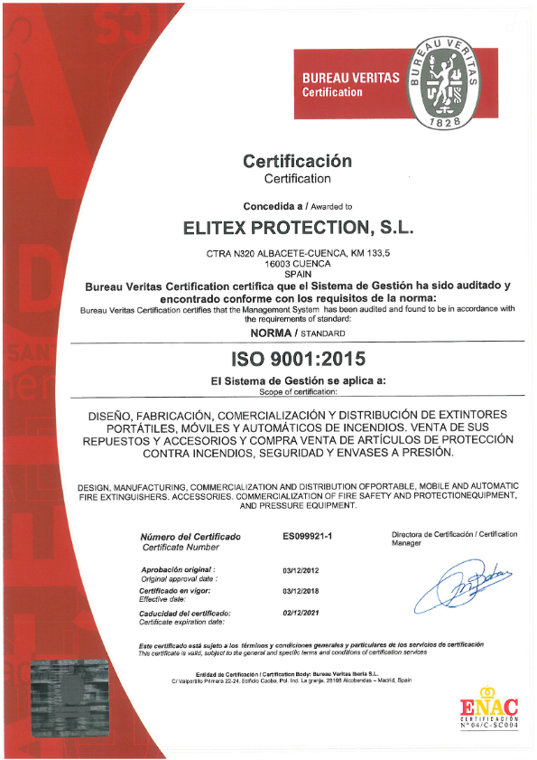 Extintores Elitex - ISO9001