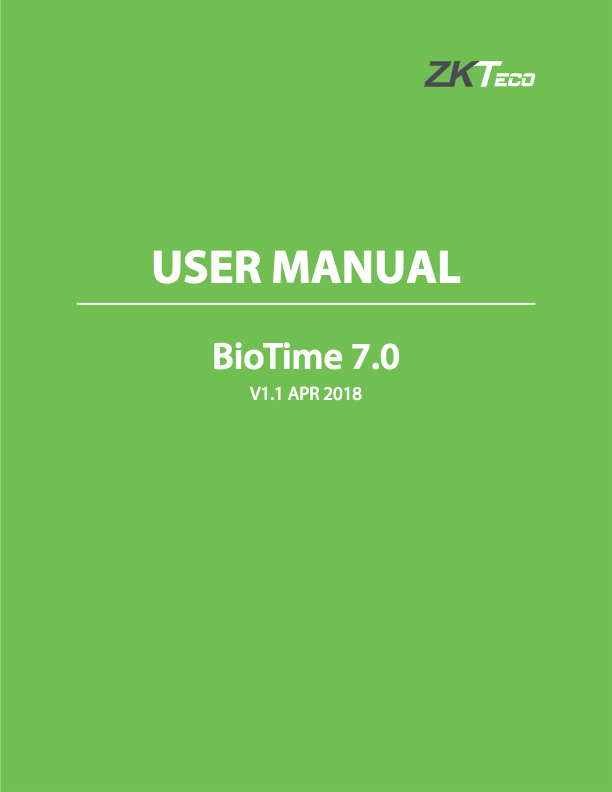 BioTime 7.0 Manuel de l'utilisateur V1.1