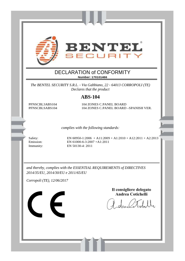 ABS-104 - Certificado CE