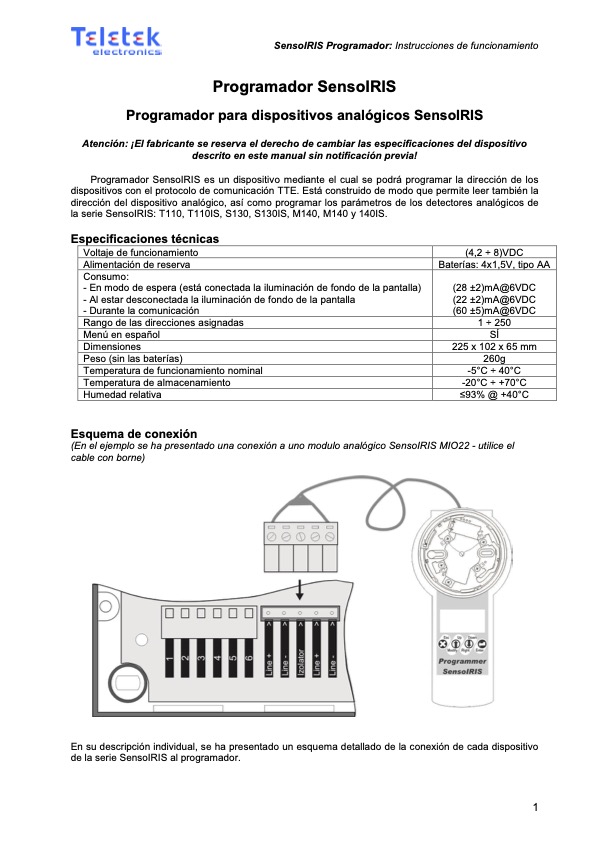 SENSOIRIS-PROGRAMMER - Manual de Usuario