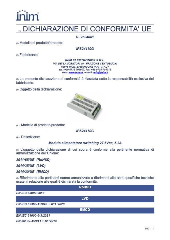 IPS24160G - Certificado CE