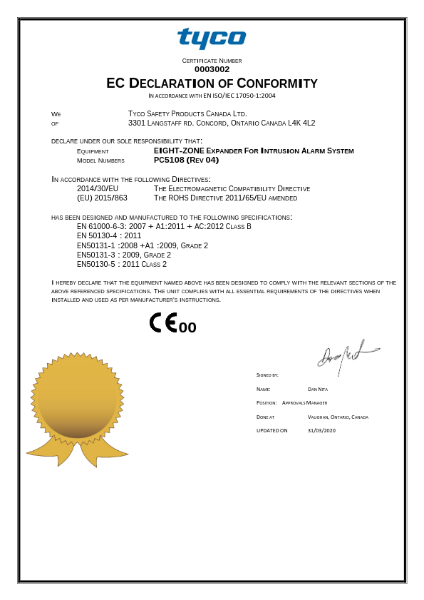 PC5108 - Certificado CE