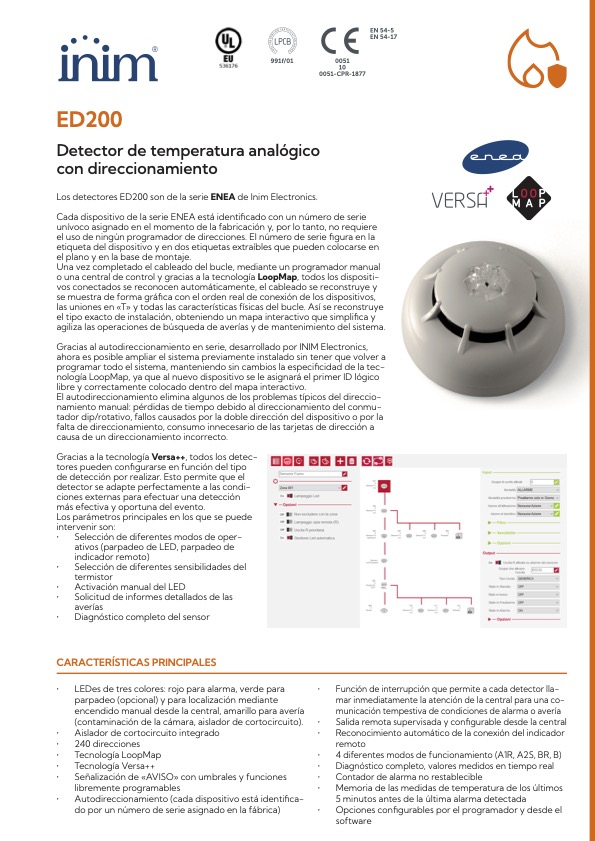 ED200(B) - Ficha Técnica Inim