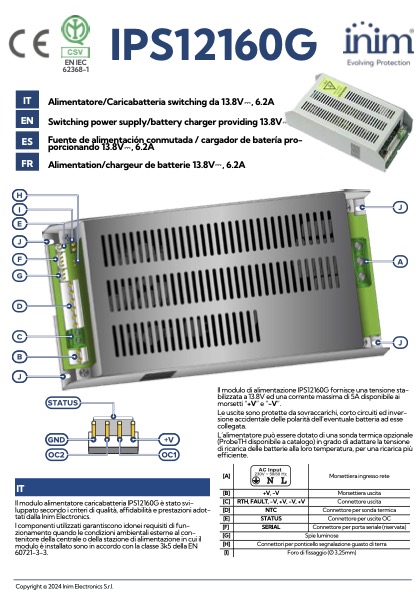 IPS12160G - Manual de Instalación