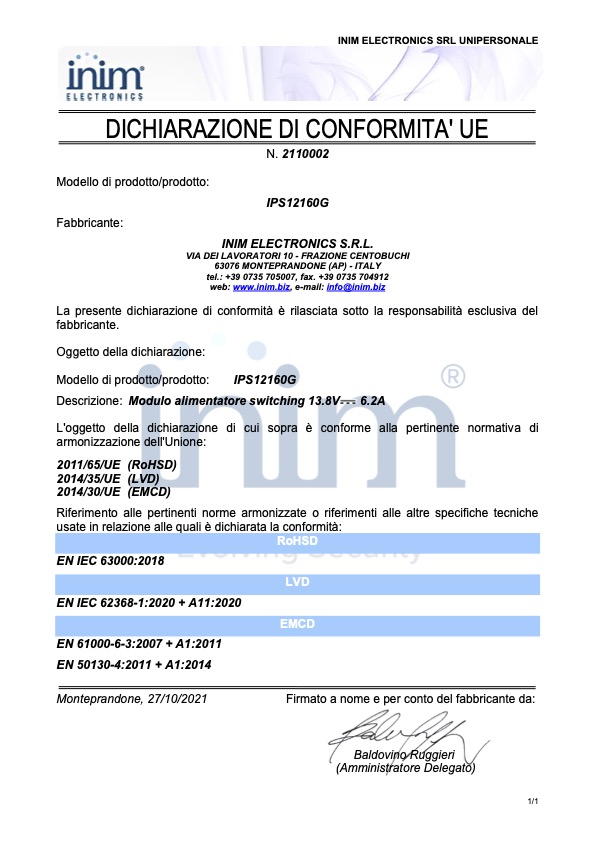 IPS12160G - Certificado CE