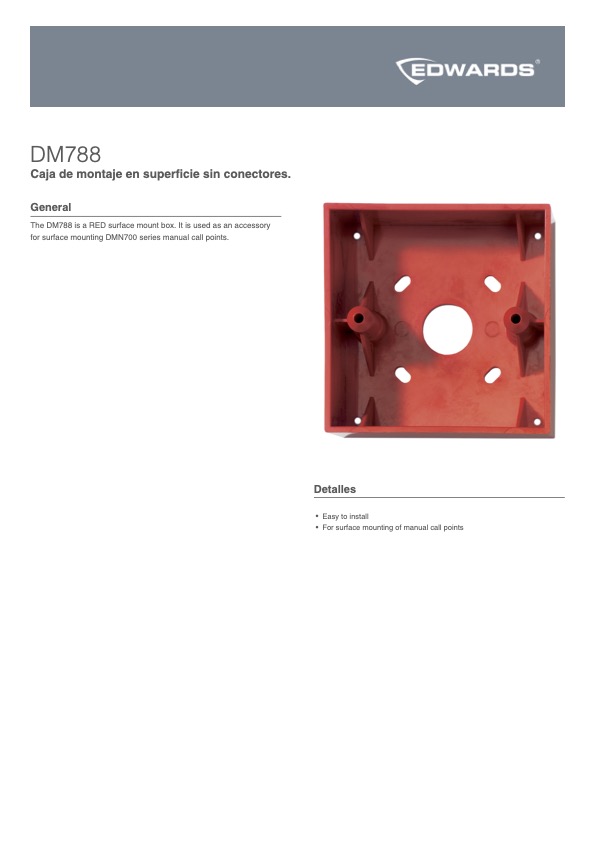 DM788 - Ficha Técnica EDWARDS