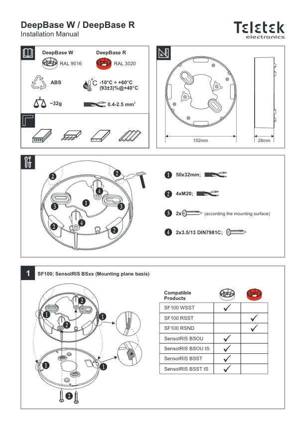 SF100RSST-DBR - Manual de Instalación