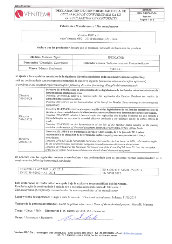 INDICATOR - Certificado CE