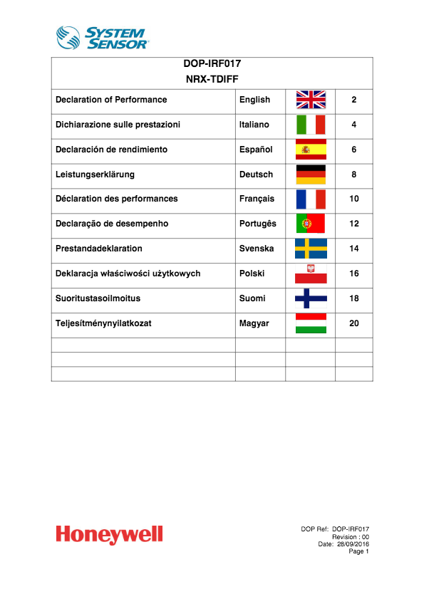 NRX-TDIFF - Certificado DoP