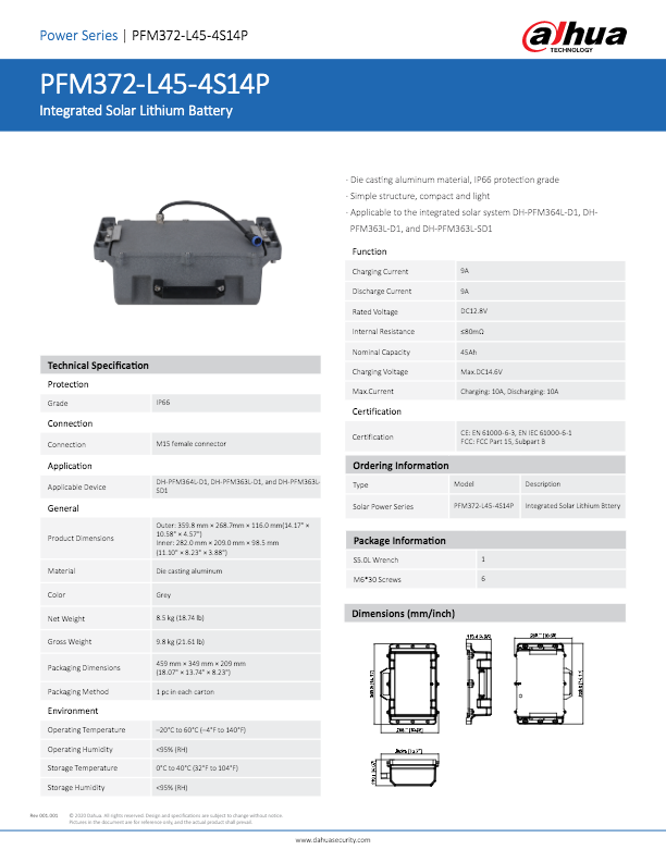 PFM372-L45-4S14P - Ficha Técnica Dahua