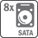 8 HDDs SATA III, 1x eSATA (Max 8TB/HDD)